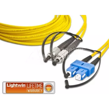 Lightwin kvaliteetne dupleks-ühemoodiline fiiberoptiline ühenduskaabel, FC–SC, 1m, LSZH, kollane