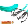 Lightwin kvaliteetne dupleks fiiberoptiline patch-kaabel, multimode OM3, ST-ST, 1m, LSZH Aqua