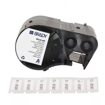 BRADY BMP51/BMP53/M511 iselamineeruv vinüülsildikassett, 25,4 mm x 6,4 m, valge/läbipaistev, B-499