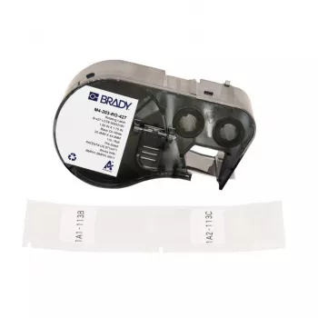 BRADY pöörlev iselamineeriv sildikassett DYMO XTL jaoks – 24mm x 4m, must valgel/läbipaistval, tööstuslik polüester
