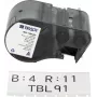 BRADY M5C-1500-422 Pidev siltide kassett BMP51/BMP53/M511 jaoks - iselamineeriv vinüül, 25,4 mm x 6,4 m, valge/läbipaistev