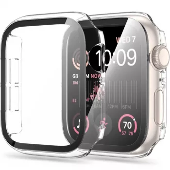 Tech-Protect Defense360 kest Apple Watch 44mm (Series 4/5/6/SE) jaoks - täiskaitse karastatud klaasist ekraanikaitsega, must