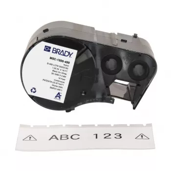 BRADY M5C-1500-499 iselamineeruv vinüülsiltide rull BMP51/BMP53/M511 jaoks, 12,7 mm x 6,4 m, valge