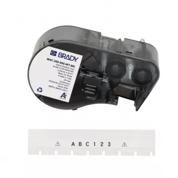 BRADY M4C-250-595-WT-BK valge polüester termosiirdeetikettide rull BMP41/BMP51/BMP53/M511 jaoks, 38,1 mm x 25,4 mm, 250 etiketti