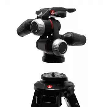 Manfrotto MHXPRO-3WX 3-suunaline pan-tilt pea tõmmatavate hoobadega, alumiinium, 8kg kandevõime, kiirkinnitusplaat 200PL-14, must