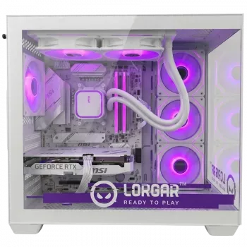 LORGAR ADVANCED A201 mänguarvuti - AMD Ryzen 5 7500F, GeForce RTX 5060 Ti 16GB, 32GB DDR5, 1TB NVMe SSD, 750W PSU, valge