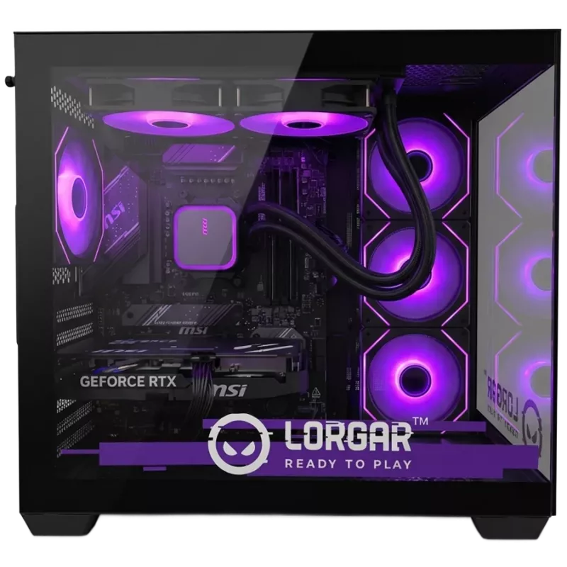LORGAR ADVANCED A201 mänguarvuti - AMD Ryzen 5 7500F, GeForce RTX 5060 Ti 16GB, 32GB DDR5 6400MHz, 1TB NVMe SSD, 750W PSU, 240mm AIO, must