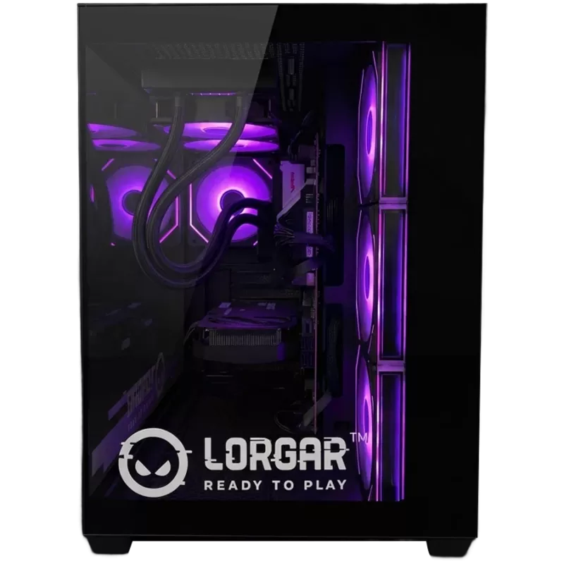 LORGAR ADVANCED A201 mänguarvuti - AMD Ryzen 5 7500F, GeForce RTX 5060 Ti 16GB, 32GB DDR5 6400MHz, 1TB NVMe SSD, 750W PSU, 240mm AIO, must
