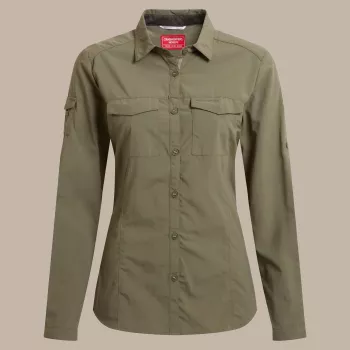 Craghoppers Naiste NosiLife Adventure Pikkade Varrukatega Särk III - Wild Olive - XL