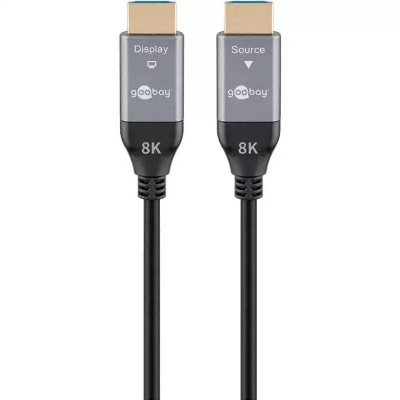 GOOBAY Optical Hybrid Ultra High-Speed HDMI-kaabel (AOC) 8K / 60Hz - 20m, 48 Gbit/s, must/hall