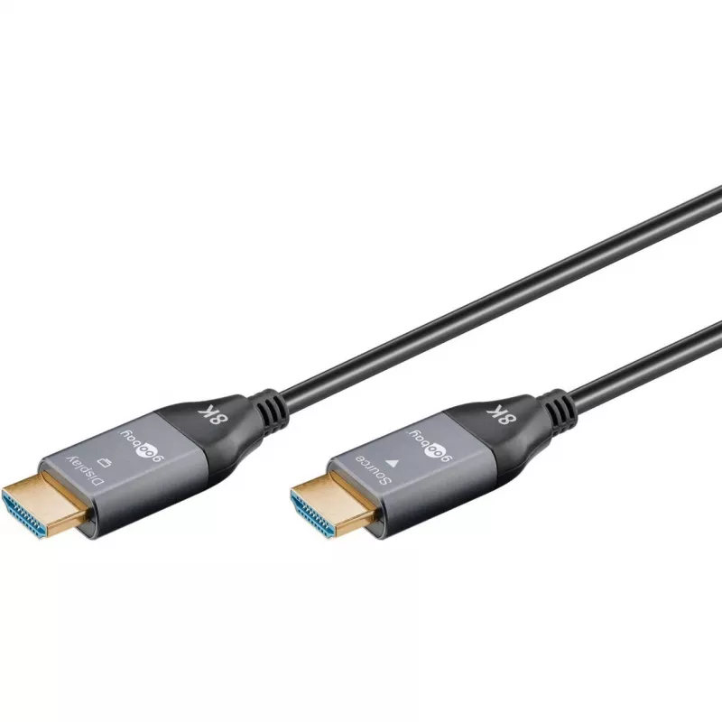 GOOBAY Optical Hybrid Ultra High-Speed HDMI-kaabel (AOC) 8K / 60Hz - 20m, 48 Gbit/s, must/hall