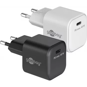 GOOBAY 45 W USB-C PD GaN Nano kiirlaadija (valge)
