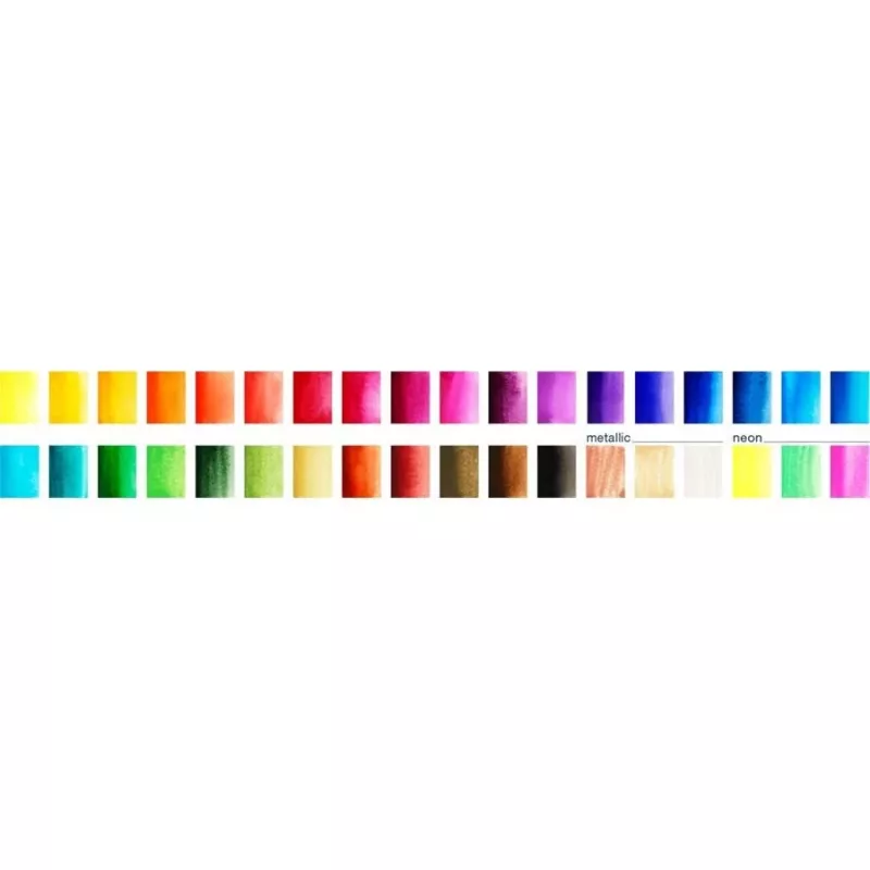 Faber-Castell Creative Studio vesivärvikomplekt, 36 värvi tahvlites pintsli ja käsnaga, segamispalett kaanes, õpilasekvaliteet, läbipaistev, täiendatav, kaasaskantav plastikust karp