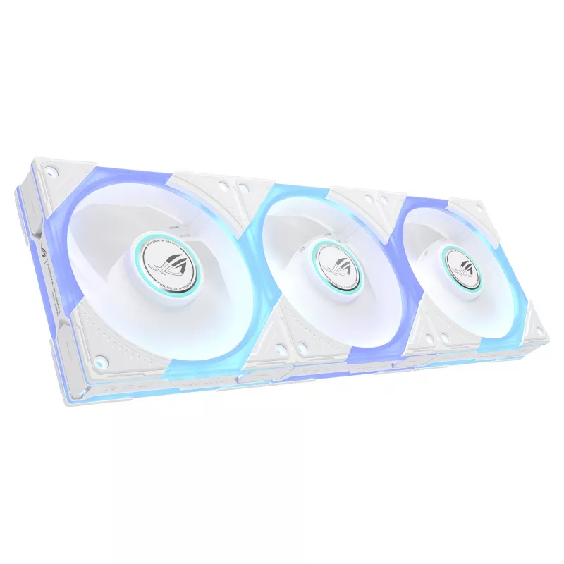 ASUS ROG Strix GR120 ARGB Reverse White 3in1 korpusiventilaatori komplekt, 120mm PWM, 2500 RPM, 70.38 CFM, 3.88 mmH2O, Fluid Dynamic Bearing, Aura Sync