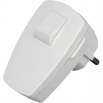 Kopp Schuko nurkpistik lülitiga, valge, 16 A, IP20