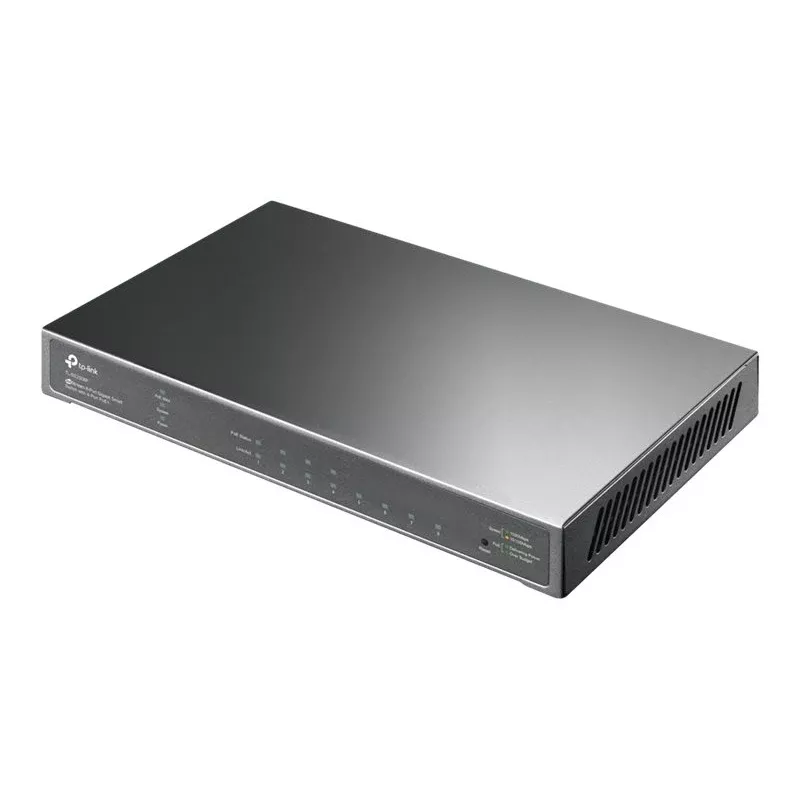 TP-Link Omada SG2008P 10-pordiline Gigabit nutikas PoE+ lüliti, 8× PoE+ 61W, 2× SFP, Cloud SDN, ventilaatorita, V3.3