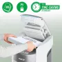 Leitz IQ Optimax AutoFeed 300 P5 mikro-lõikeline purustaja 300-lehelise automaatse etteandega, 60L prügikast, must/hõbe