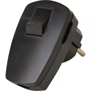 Kopp plastikust turvapistik koos lülitiga, must, 16 A, 250 V, 3 x 1,5 mm²