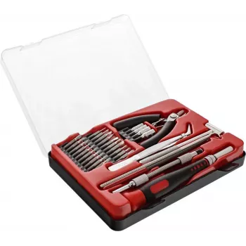 INLINE® Universaalne tööriistakomplekt 32-in-1, täppiskruvikeerajate komplekt 30 otsikuga, pikendusvardaga, magnetilise otsaga, kroomvandaaditerasest, kompaktse karbiga