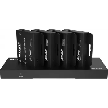 InLine® Video jaotur/pikendaja, 1x4, Cat.6, HDMI 4K/30Hz, komplekt