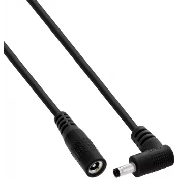 InLine® DC-pikenduskaabel, täisnurkse pistikuga, 4,0 x 1,7 mm, must, 1 m