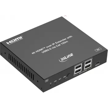 InLine® KVM-i pikendaja IP kaudu, HDMI 4K/60Hz, 100m, vastuvõtja (RX) (57886H)