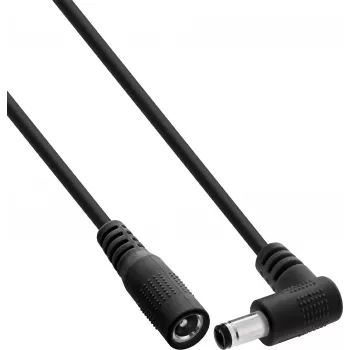 InLine® DC-pikenduskaabel, täisnurkse pistikuga, 5.5 x 2.1 mm, must, 3 m