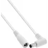 InLine® DC-pikenduskaabel, täisnurkse pistikuga, 5,5 x 2,5 mm, valge, 1 m