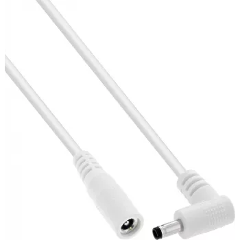 InLine® DC pikenduskaabel, täisnurkse pistikuga, 4,0 x 1,7 mm, valge, 1 m