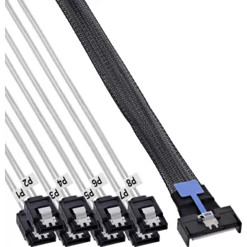InLine® MCIO x8 jaotuskabel 8x SATA jaoks, 0,75 m