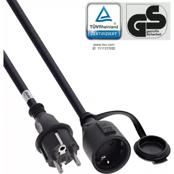 InLine® maanduskontaktiga pikendusjuhe, välitingimustesse IP44, puutekaitsega, 5m