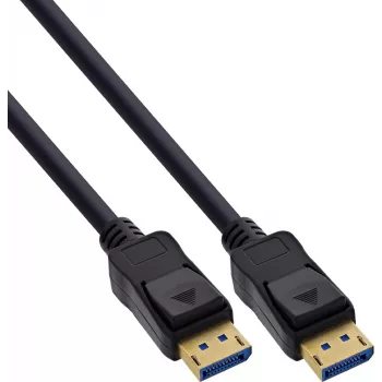 InLine® DisplayPort 2.1 kaabel, UHBR20 80 Gb/s, 2m, must, kullatud kontaktidega