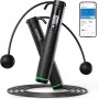 RENPHO Smart Hüppenöör 2-in-1 R-Q008, Bluetooth 5.0, Juhtmega ja juhtmeta režiimid, LED-ekraan, Reguleeritav pikkus, USB-C laetav, Must