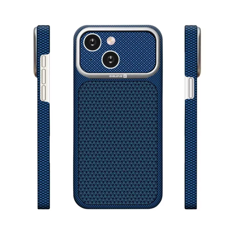 Evelatus Apple iPhone 15 Carbon Premium Edition MagSafe ümbris Midnight Blue