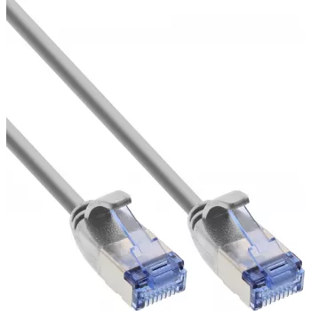 InLine® Slim U/FTP PiMf Cat.6A patchkaabel, hall, 1,5 m
