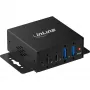 InLine® USB 3.2 Gen 2 tööstuslik jaotur, 4 pordiga, 2x USB-A, 2x USB-C, metall, DIN-liistule/seinakinnitus, 10Gbps