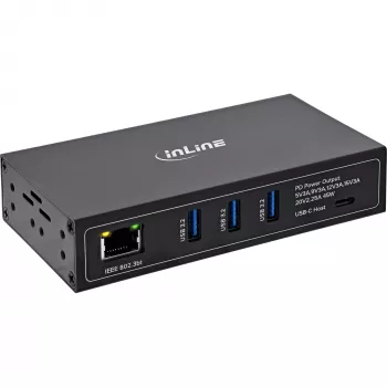 InLine® Industrial 4-pordiline USB PoE jaotur (3x USB-A / 1x USB-C)