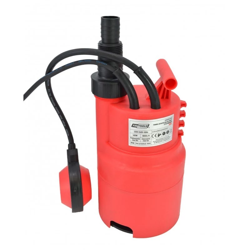 AWTOOLS AW85000 sukelpump 250W 5000L/h 6m tõstekõrgus IPX8 automaatne ujuklüliti puhta vee jaoks