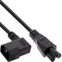 InLine® toitekaabel, C14 emane nurga all C5 isane, must, 2m