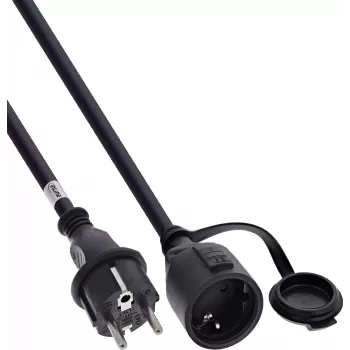 InLine® maanduskontaktiga pikendusjuhe, välitingimustesse IP44, puutekaitsega, 10m