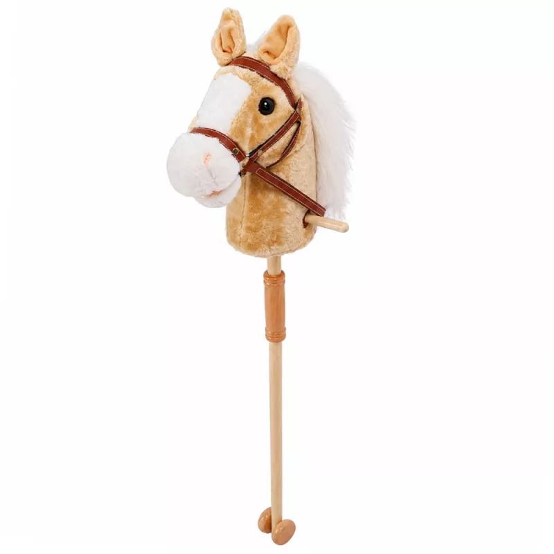 LEAN TOYS Hobuhobune Kepphobune Pea Galopi ja Hirnumise Helidega, Beež, 100 cm