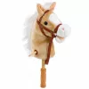 LEAN TOYS Hobuhobune Kepphobune Pea Galopi ja Hirnumise Helidega, Beež, 100 cm