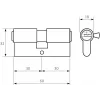 PSG 63.63030.MC Europrofiilne topeltsilinderlukk, messing, must, 30/30 mm