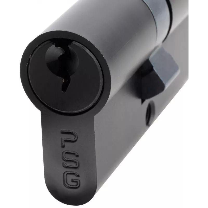 PSG 63.63030.MC Europrofiilne topeltsilinderlukk, messing, must, 30/30 mm
