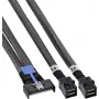 InLine® MCIO x8 kuni 2x MiniSAS-HD SFF-8643 kaabel, 0,5 m, must