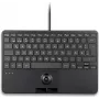 PERIX PERIBOARD-427 H DE juhtmega USB miniklaviatuur integreeritud trackballi ja taustvalgustusega, must