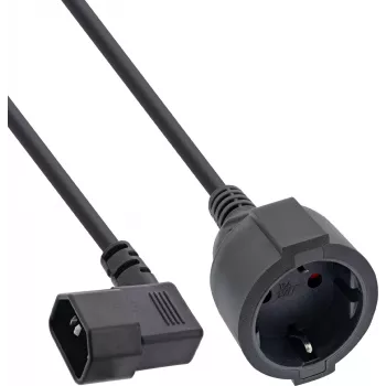 InLine® toiteadapteri kaabel IEC C14 Schuko pistikupessa, 2m, must