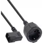 InLine® toiteadapteri kaabel IEC C14 Schuko pistikupessa, 2m, must