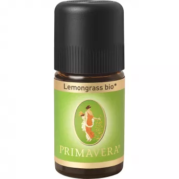 PRIMAVERA orgaaniline sidrunheina eeterlik õli 5 ml – 100% puhas, NATRUE sertifitseeritud, värske sidruniline aroom aroomteraapiaks