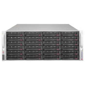 Supermicro SuperChassis 4U CSE-846BE1C-R609JBOD 24 pesaga kuumvahetatav SAS3/SATA3 JBOD-salvestuskorpus koos redundantse 600W Platinum toiteallikaga